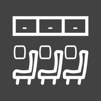 Seats in Plane Line Inverted Icon vector