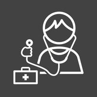 Wearing Stethoscope Line Inverted Icon vector