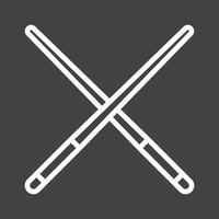 Pool Cue Line Inverted Icon vector