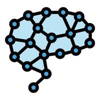 Ai neuronal icon outline vector. Head brain vector