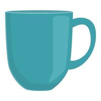 Mug cup icon, cartoon style vector