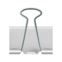 Binder clip icon, realistic style vector