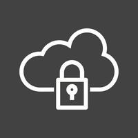 Secure Cloud Line Inverted Icon vector