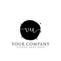 Initial VU beauty monogram and elegant logo design, handwriting logo of initial signature, wedding, fashion, floral and botanical with creative template. vector