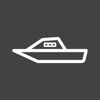 icono de línea de barco invertida vector