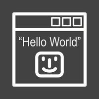 Hello World Program Line Inverted Icon vector