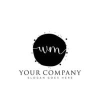 Initial WM beauty monogram and elegant logo design, handwriting logo of initial signature, wedding, fashion, floral and botanical with creative template. vector