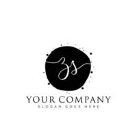 Initial ZS beauty monogram and elegant logo design, handwriting logo of initial signature, wedding, fashion, floral and botanical with creative template. vector