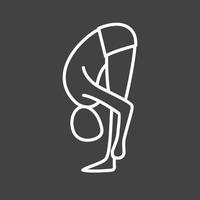 Forward Bend Pose Line Inverted Icon vector