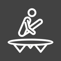 Trampoline Line Inverted Icon vector