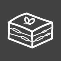 Tiramisu Line Inverted Icon vector