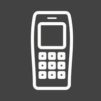 Cell Phone Line Inverted Icon vector