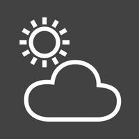 Cloudy Weather Line Inverted Icon vector