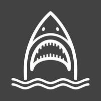 Shark Face Line Inverted Icon vector