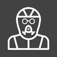 Gas Mask Line Inverted Icon vector