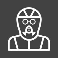 Gas Mask Line Inverted Icon vector