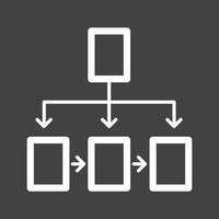 icono de línea de diagrama de flujo invertida vector