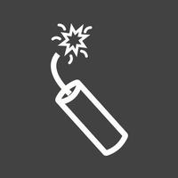 Single Dynamite Line Inverted Icon vector