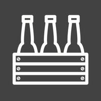 icono de línea de botellas de cerveza invertida vector