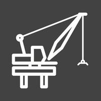 Harbor Crane Line Inverted Icon vector