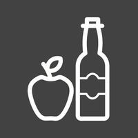 icono de línea de sidra de manzana invertida vector