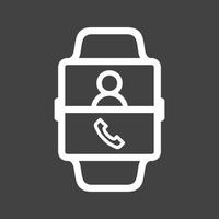 Calling Contact Line Inverted Icon vector