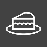 Slice of Cake Line Inverted Icon vector