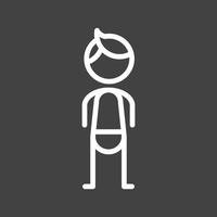 Boy Standing Line Inverted Icon vector