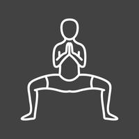 Buddhist Pose Line Inverted Icon vector