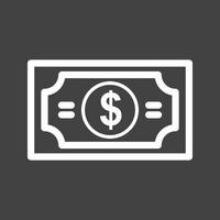 Dollar Bill Line Inverted Icon vector