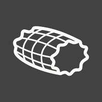 Smoked Ham Line Inverted Icon vector