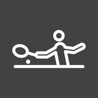 icono de línea invertida de ping pong vector