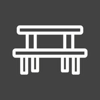 Picnic of Table Line Inverted Icon vector