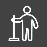 Man Holding Wiper Line Inverted Icon vector