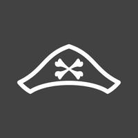 Pirate Hat II Line Inverted Icon vector