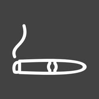 icono de línea de cigarro invertida vector