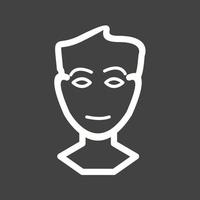 Human Face Line Inverted Icon vector