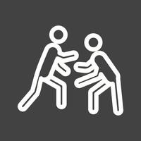 Wrestling Line Inverted Icon vector