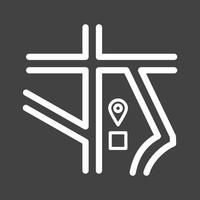 Maps Line Inverted Icon vector