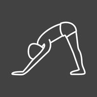 Downward Facing Dog Pose Line Inverted Icon vector