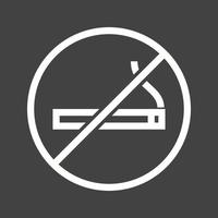 No Smoking Line Inverted Icon vector