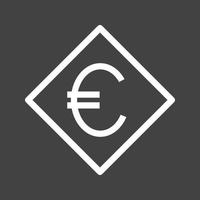 Euro Symbol Line Inverted Icon vector