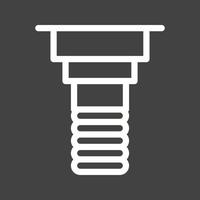 Implant Fixture Line Inverted Icon vector