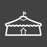 Circus Tent II Line Inverted Icon vector