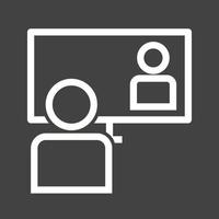 Online Lecture Line Inverted Icon vector