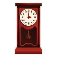 Design pendulum clock icon, cartoon style vector