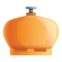 Liquid gas cylinder icon, cartoon style vector