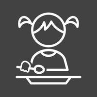Eating Food Line Inverted Icon vector