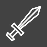 icono de línea de espada pirata invertida vector