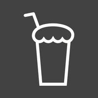 Chocolate Shake Line Inverted Icon vector